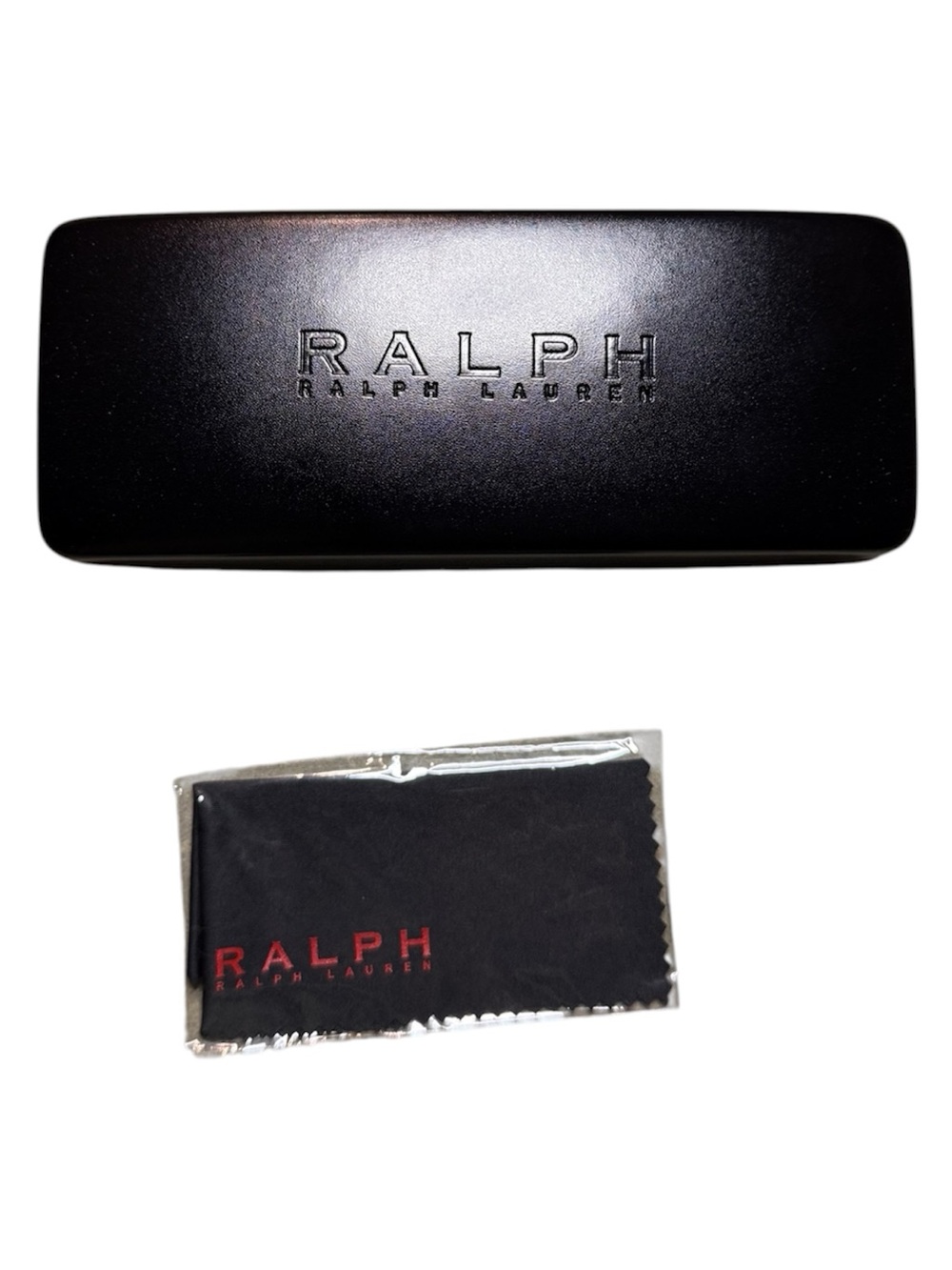 Ralph Lauren Black Hard Shell Eyeglass Case with Microfiber Cloth
